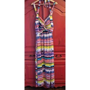 Maurice's Size 3 XL Plus Sun Dress Tie Dye Stripes Strappy Flattering Boho EUC
